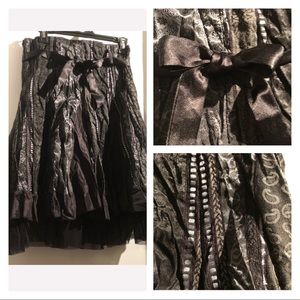 (M) Skirt- crinkly multifabric w/ ribbon Bow!!!